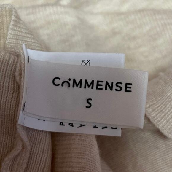 Commense Women's Beige Off The Shoulder Long Sleeve Knit Sweater Top Size S - Picture 4 of 5